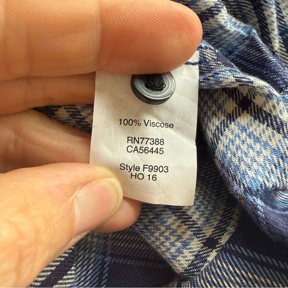 Madewell Plaid Soft Viscose Button-Front Blouse Lightweight Layering Size M - Picture 9 of 9